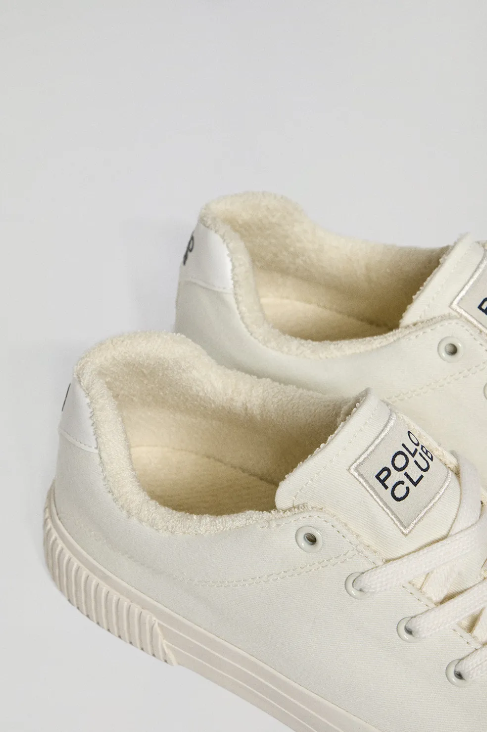 Zapatilla Habana de lona blanca para hombre con detalles Polo Club
