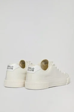 Zapatilla Habana de lona blanca para hombre con detalles Polo Club