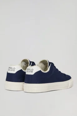 Zapatilla Habana de lona azul marino para hombre con detalles Polo Club