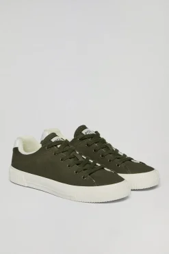 Zapatilla Habana de lona verde caqui para hombre con detalles Polo Club