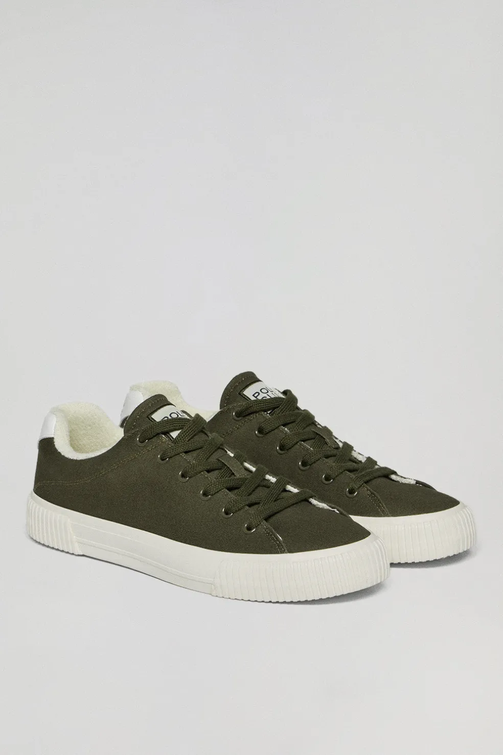 Zapatilla Habana de lona verde caqui para hombre con detalles Polo Club