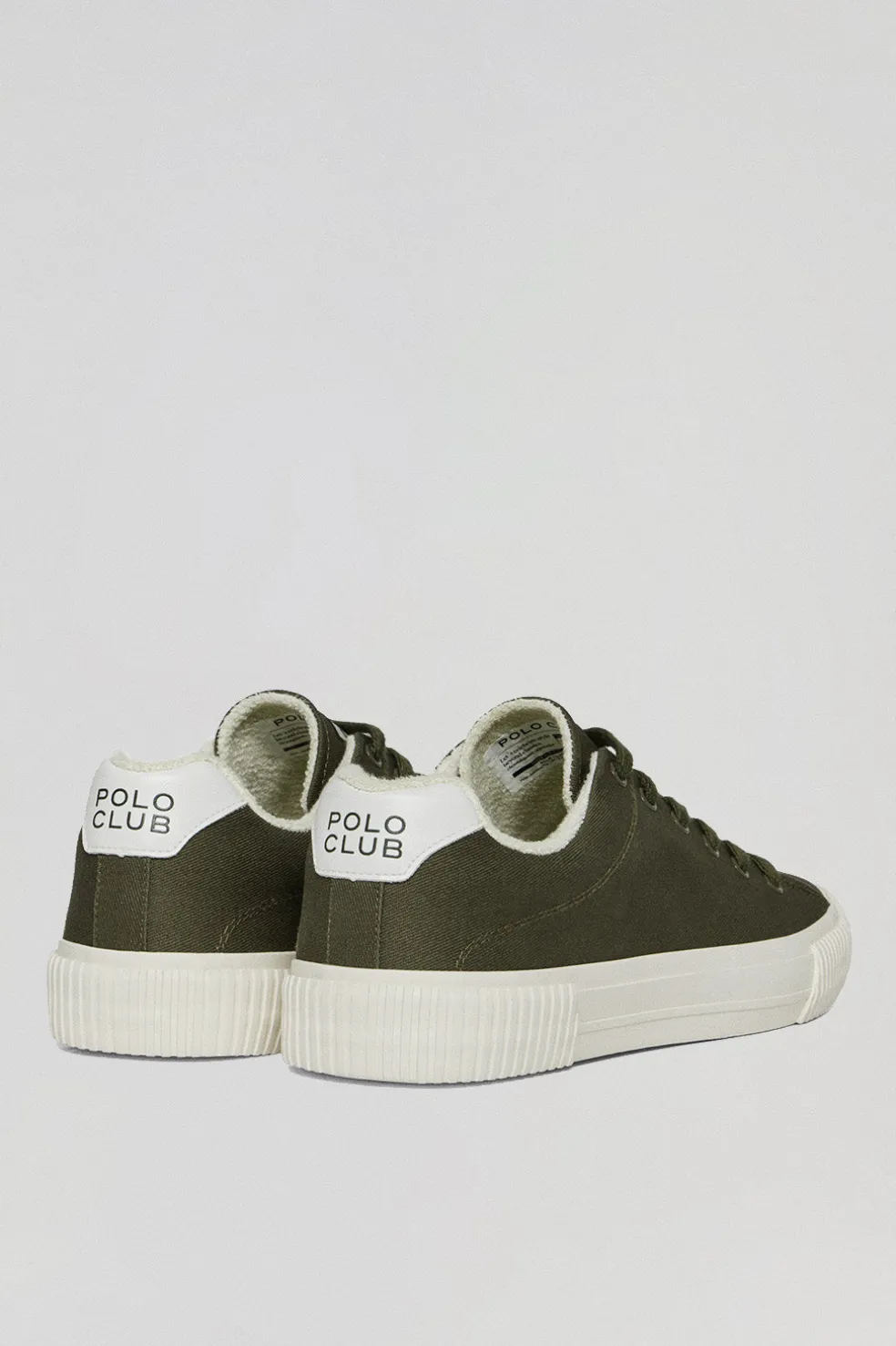 Zapatilla Habana de lona verde caqui para hombre con detalles Polo Club