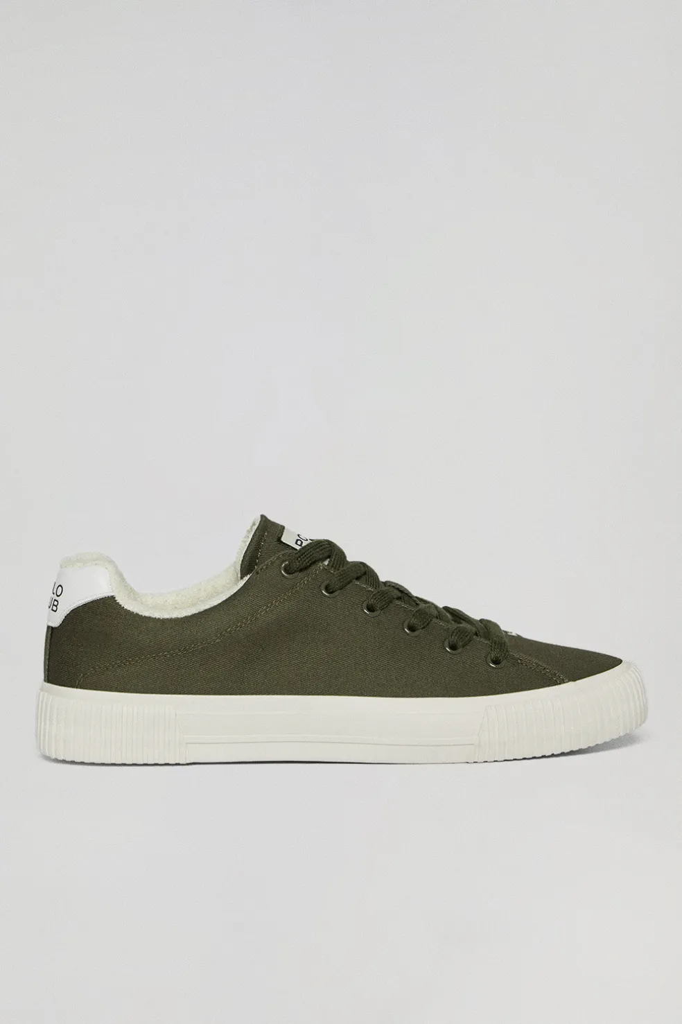 Zapatilla Habana de lona verde caqui para hombre con detalles Polo Club