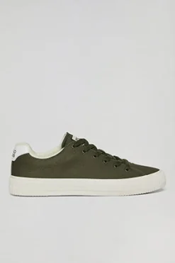 Zapatilla Habana de lona verde caqui para hombre con detalles Polo Club
