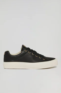 Zapatilla Habana de piel sintética color negra para mujer con detalles Polo Club
