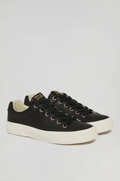 Zapatilla Habana de piel sintética color negra para mujer con detalles Polo Club