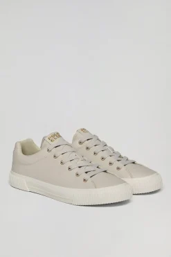 Zapatilla Habana de piel sintética color beige para mujer con detalles Polo Club